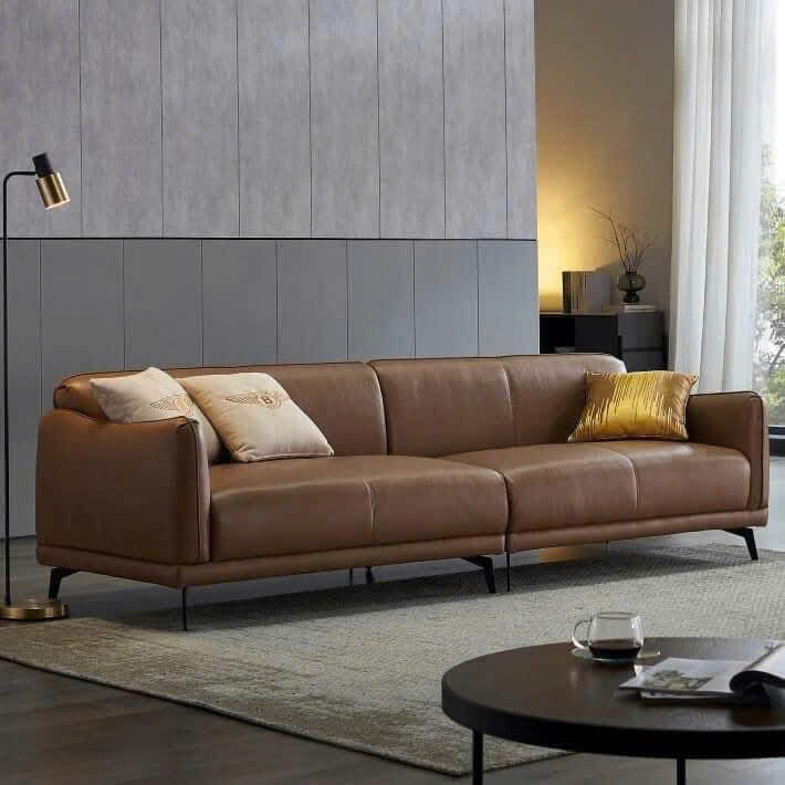 Ghế sofa da PU màu nâu