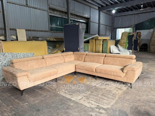 Ghế sofa nỉ cao cấp mới đóng tại xưởng Vinaco